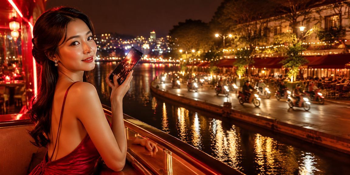 Người dùng thư giãn tại quán cà phê Đà Lạt, sử dụng điện thoại để trải nghiệm nền tảng casino